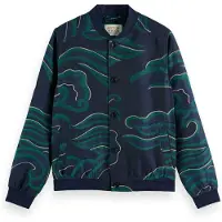 Scotch & Soda Lightweight Jacquard Bomber Jacket Wave Blue Taglia: S | Bomber Outlet | Uomo | Blu