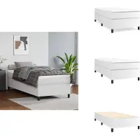 vidaXL Letto a molle con materasso bianco 100x200 cm in Pelle finta - Letti & strutture letto