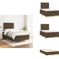 vidaXL Letto a molle con materasso in tessuto marrone scuro 120x200 cm - Letti e strutture letto