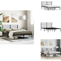 vidaXL Struttura letto con testiera in metallo nero 120x190 cm - Letti e strutture letto