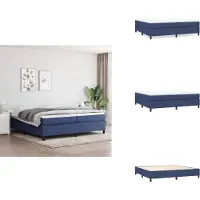 vidaXL Letto Boxspring blu 200x200 cm in tessuto - Letti e strutture letto