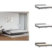 vidaXL Struttura letto con testiera grigia 200x200 cm in Pelle finta - Letti e strutture letto