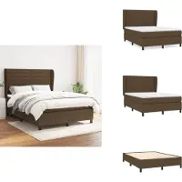 vidaXL Letto a molle con materasso in tessuto marrone scuro 140x200 cm - Letti e strutture letto