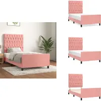 vidaXL Letto con testiera in velluto rosa 100x200 cm - Letti & Reti