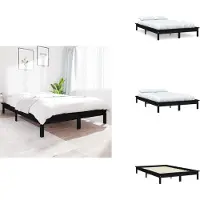 vidaXL Letto in legno massiccio nero 160x200 cm pino - Letti e strutture letto