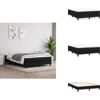 vidaXL Letto a molle con materasso nero 140x200 cm in tessuto - Letti e strutture letto