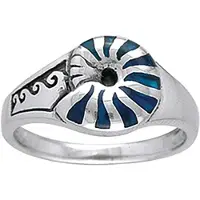 Dive Silver Anello Nautilus Shell