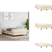 vidaXL Letto a molle con materasso in tessuto crema 120x200 cm - Letti e strutture letto
