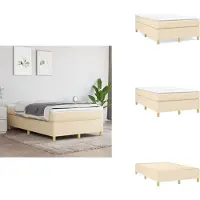 vidaXL Letto a molle insacchettate crema 120x200 cm in tessuto - Letti e strutture letto