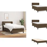 vidaXL Letto a molle con materasso in tessuto marrone scuro 100x200 cm - Letti e strutture letto