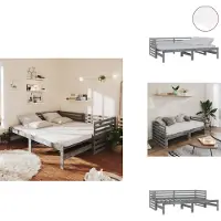 vidaXL Letto da giorno allungabile 2x(90x200) cm grigio in legno di pino massiccio - Letti e strutture per letti