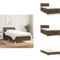 vidaXL Letto a molle con materasso in tessuto marrone scuro 100x200 cm - Letti e strutture letto