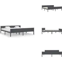vidaXL Letto in legno massiccio pino grigio 200x200 cm - Letti e strutture letto