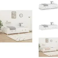vidaXL Letto da giorno bianco 90x200 cm in pino massiccio - Letti e strutture letto