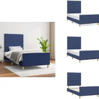 vidaXL Struttura letto con testiera in tessuto blu 100x200 cm - Letti e strutture letto