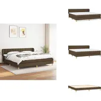 vidaXL Letto a molle con materasso in tessuto marrone scuro 200x200 cm - Letti e strutture letto