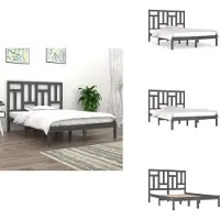 vidaXL Letto in legno massiccio pino grigio 200x200 cm - Letti e strutture letto
