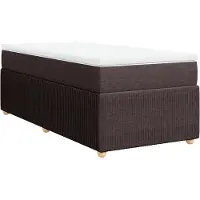 vidaXL Letto a molle con materasso marrone scuro 100x200 cm in tessuto