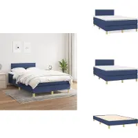 vidaXL Letto a molle con materasso in tessuto blu 120x200 cm - Letti e strutture letto