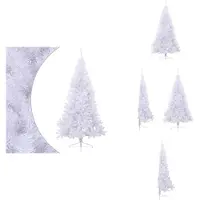 vidaXL Mezzo albero di Natale artificiale con supporto bianco 180 cm PVC - Alberi di Natale