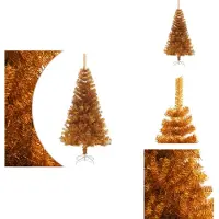 vidaXL Albero di Natale artificiale con supporto Oro 120 cm PET - Alberi di Natale