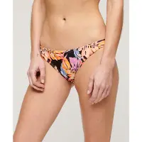 Superdry per donna. W3010399A Slip bikini classici stampati neri (XS), Nero, Beachwear, Polister riciclato, Sostenibile