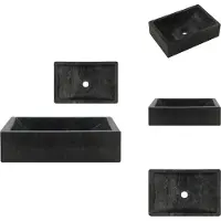 vidaXL Lavabo 45x30x12 cm in marmo nero lucido - Lavabo da bagno