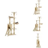 vidaXL Tiragraffi per gatti con colonne in sisal 138 cm Beige - Tiragraffi