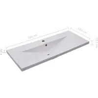 vidaXL Lavabo da incasso 101x39,5x18,5 cm in Vetroceramica bianca - Lavabo da bagno