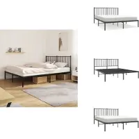 vidaXL Struttura letto con testiera in metallo nero 150x200 cm - Letti e strutture letto