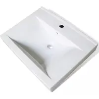 vidaXL Lavabo in Vetroceramica bianca rettangolare con foro per rubinetto 60x46 cm - Lavabo da bagno