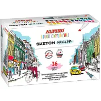 Alpino Esperienza Di Colore Dei Pennarelli Da Schizzo Da 36 Custodie