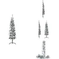 vidaXL Mezzo albero di Natale artificiale con neve sottile 150 cm - Alberi di Natale