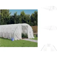 vidaXL Serra con telaio in acciaio bianco 72 m² 24x3x2 m