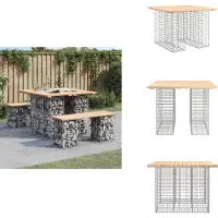 vidaXL Panchina da giardino in gabbione 100x102x72 cm in legno di pino massiccio - Panchine da giardino