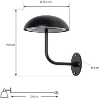 Arcchio LED lampada da tavolo ricaricabile Thenra, nero, supporto a parete