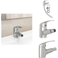 vidaXL Miscelatore per bidet da bagno argento 13x12 cm - Rubinetteria