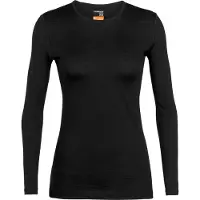Icebreaker - Strato base in lana merino - W Merino 200 Oasis LS Crewe Black per Donne - Taglia XS - Nero