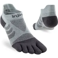 Injinji Women's Run Technical No-Show Calze da running Donna (35-40, grigio)
