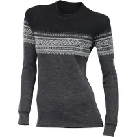 Aclima Women's Marius Crewneck Intimo lana merinos Donna (L, nero/grigio)