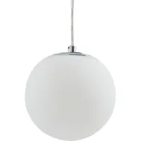 LUCANDE lampada a sospensione Bidolo, colore cromo, vetro, Ø 15 cm, IP44
