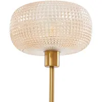 LINDBY piantana Aliette, oro/ambra, vetro, lampada da lettura