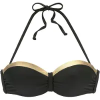 LASCANA Top per bikini 'Elodie' oro / nero