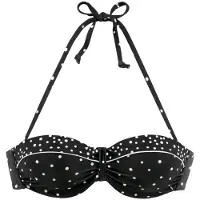 LASCANA Top per bikini nero / bianco