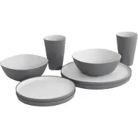 Outwell Gala Geschirrr-Set 2 Personen Set stoviglie grigio