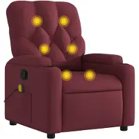 vidaXL Sedia da massaggio in tessuto rosso vino
