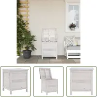 The Living Store Cassapanca da giardino bianca 50x49x56,5 cm in legno massiccio di abete