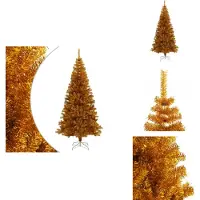 vidaXL Albero di Natale artificiale con supporto oro 180 cm PET - Alberi di Natale