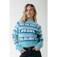 Colourful Rebel Ximenia Cr Intarsia Knitted Sweater Blue Taglia: S | Maglioni a maglia Outlet | Donna | Blu