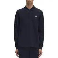 Fred perry per uomo. M6006 Polo liscio a manica lunga blu navy (XL), Casual, Cotone